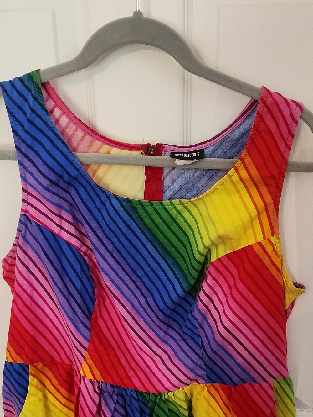 Retrolicious Multicolor Rainbow Striped Dress